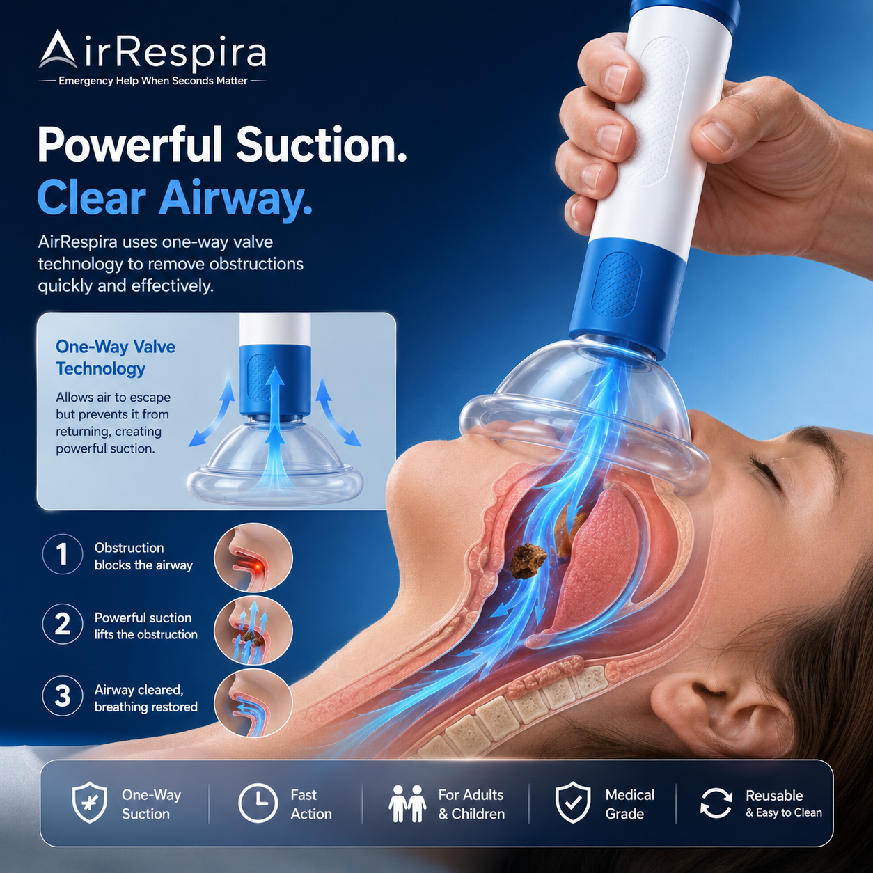 AirRespira™ Choking Rescue Device